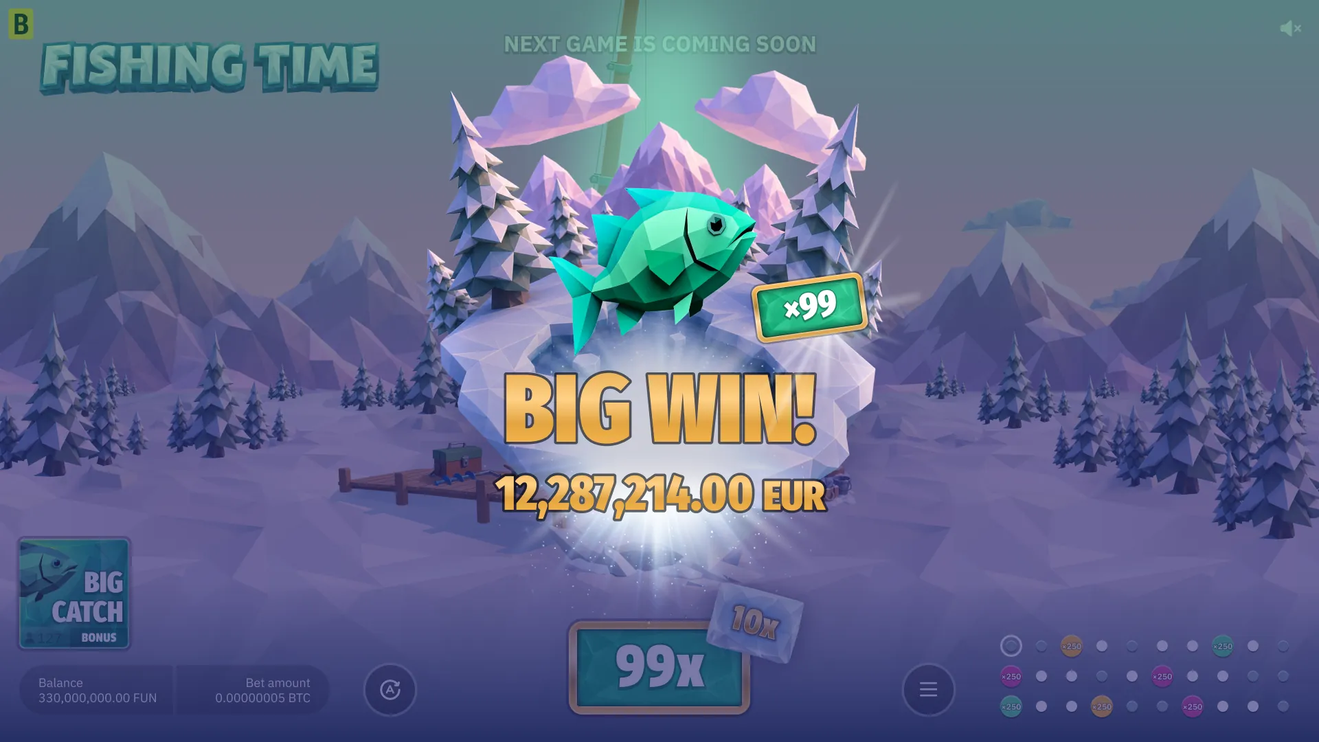 Fishing Time Slot Big Win Gewinnszene im Test